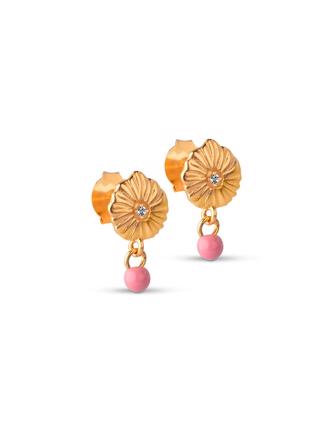 Mini Sparkling Shell Earring, Flamingo
